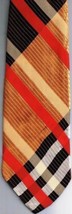 Viso Doro Necktie Classic Bright Red Gold Black 100% Acetate - $9.42