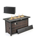 45 Inch Propane Rattan Firepit Table with Glass Stones and Protective Co... - €327,37 EUR 45 Inch Propane Rattan Firepit Table with Glass Stones and Protective Co... - €327,37 EUR