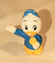 Vintage Hard Plastic Huey Duck Disney 2&quot; Waving Blue White Yellow See Photos - £3.89 GBP