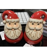 Johanna Parker Transpac Santa Salt &amp; Pepper Shakers Retro Vntg Christmas... - $27.12 CAD