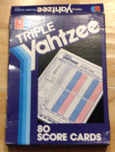 Vintage Triple Yahtzee 80 Score Cards 1 Pad Milton Bradley E4100 New In Box - $19.74