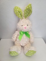Best Made Toys Easter Bunny Plush Stuffed Animal Ivory White Green Polka Dot  - $29.58