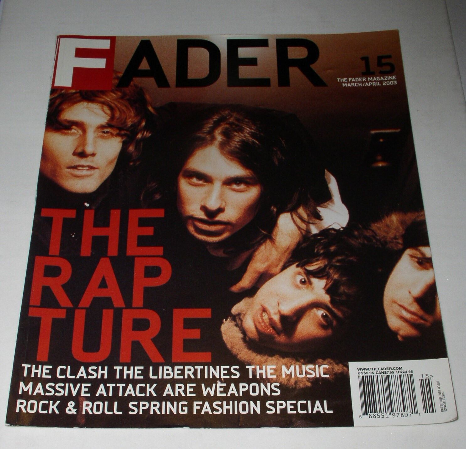 The Rapture Band Fader Magazine Photo Clipping Vintage 2003 Cover Photo - $14.99