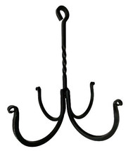 4 ARM HERB HOOK - Heavy Duty Amish Hand Forged Twisted Wrought Iron - £27.95 GBP