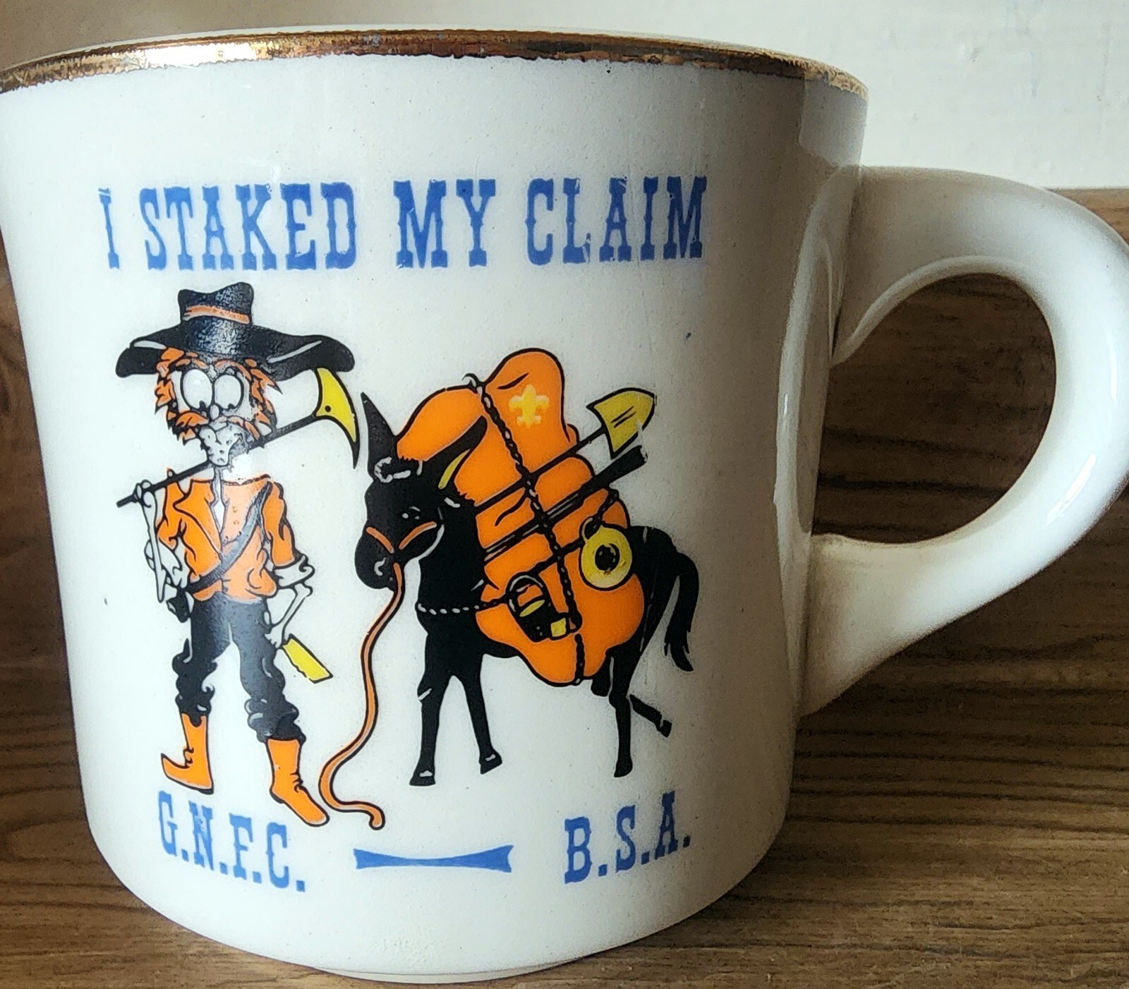 Vintage Boy Scouts of America I Staked My Claim G.N.F.C. Donkey Miner Mu... - $9.49