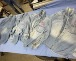 Lot Of 4 Vtg Urban Outfitters Embroidered Shirt CHAMBRAY Work Wear Retro... - $14.85