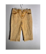 LOGO Lori Goldstein Yellow Cropped Boyfriend Jeans Size 14 - €23,96 EUR