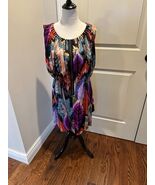 NWOT ALI RO Silk and Spandex Blend Brush Stroke Multicolor Sleeveless Dr... - $1,797.90 MXN