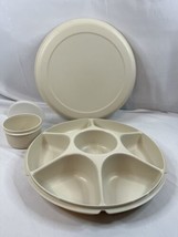 Tupperware  6 Divided Veggie Tray Chip Dip Relish Serving Dip Bowl Lid 1... - $20.56