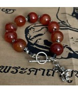 Bali Sterling Silver Shaman Carnelian Sex Magic Mala Bracelet Devil Char... - $286.94 CAD