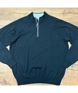 Peter Millar Sweater Men XL Merino Wool Silk 1/4 Zip Golf Pulllover Blac... - $736.44 MXN