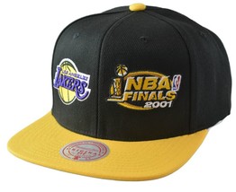 Los Angeles Lakers Double Whammy NBA Finals Mens Snapback Hat by Mitchell &amp; Ness - £21.56 GBP