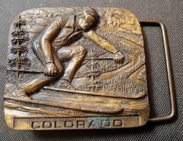 Denver Colorado Ski Resort Downhill Slopes Vintage 1980 Belt Buckle Spec Cast - £25.99 GBP