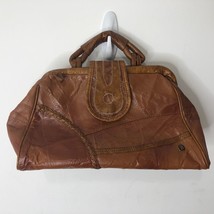 D &amp; D Fashion Brown Leather Purse Travel Carpet Bag ***FLAWS*** - £15.42 GBP