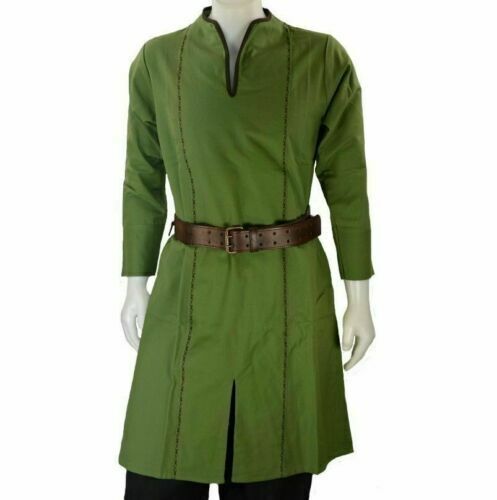 Medeival Celtic Viking Tunic Red Long Sleeves Pirate renaissance SCA Larp