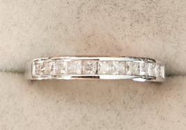 Princess Cut Moissanite Half Eternity Band Ring in Sterling, 0.60ctw, Sz 8 - £52.73 GBP