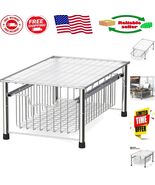 Elegant Chrome Stackable Basket Drawer - Space-Saving Organizer, 16.8&quot; L - $1,070.68 MXN