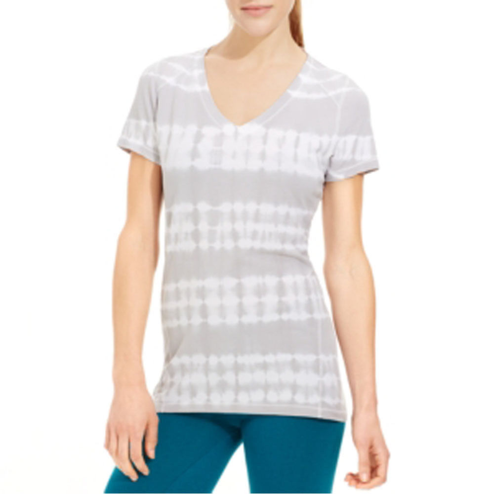 Calvin Klein Performance Striped Short-Sleeve V-Neck Tee Grey Medium - $18.80