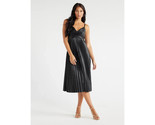 Sofia Jeans Women&#39;s Faux Leather Pleated Midi Dress, 45-1/2&quot; Long - Blac... - $24.99