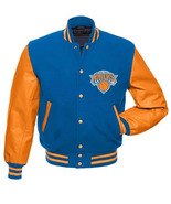 Knicks NY Varsity Jacket Blue Wool Body with Orange Leather Sleeves by D... - €120,16 EUR+