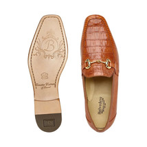 Belvedere Udine Shoes Genuine Caiman Crocodile and Lizard Loafer 1030 Brandy image 3