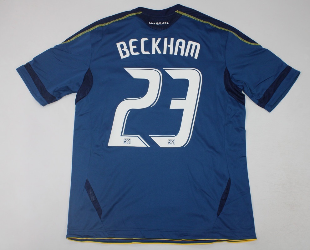 LA galaxy 2012 jersey shirt beckham short sleeve away blue MLS STYLE