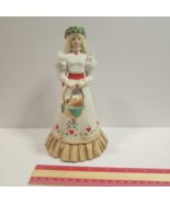 Vintage Gorham 8&quot; Christmas Porcelain Bell , Hearts, White Dress - £20.82 GBP