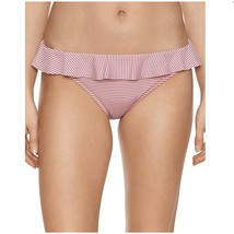 Time and Tru Seersucker Stripe Ruffle Bikini Bottoms XL Red White Preppy... - $9.89