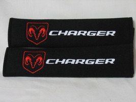 2 pieces (1 PAIR) Charger Embroidery Seat Belt Cover Shoulder Pads (Blac... - £13.36 GBP