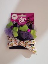 Play On! O/S Halloween Witch Hair Bows &amp; Collar Slide Bow Tie For Pets Pack Of 3 - £6.19 GBP