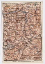 1911 Antique Map Of Vicinity Of Meschede Brilon Rothaar Mountains Germany - £17.83 GBP