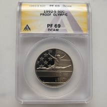 1992-S Commemorative Half Dollar Proof Olympic ANACS PF 69 DCAM - $54.42