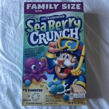 Cap&#39;n Crunch&#39;s Family Size Crunch Sea Berry 15.5 oz  expires 12/2025 - £42.85 GBP