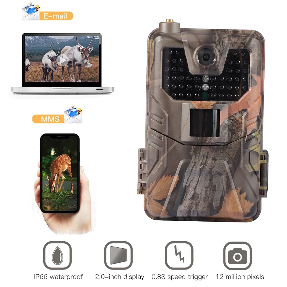 Sporting Outdoor 2G MMS SMS SMTP Trail Wildlife Camera 20MP 1080P Night Vision C - £61.35 GBP