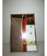 Vintage NOS Men&#39;s Gift Set-Necktie and 2 Cotton Find Handkerchiefs-USA NIP - £8.61 GBP