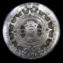 Ancient Aztec Inca Maya sculpture plaque Silver Finish - £22.48 GBP