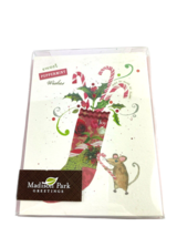 Madison Park Christmas Cards Stocking Candy Canes Sweet Peppermint Wishes - £11.19 GBP