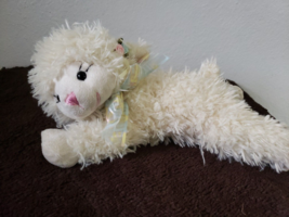 Hobby Lobby Easter Lamb Plush Stuffed Animal Pale Yellow Cream Plaid Bow - $39.58