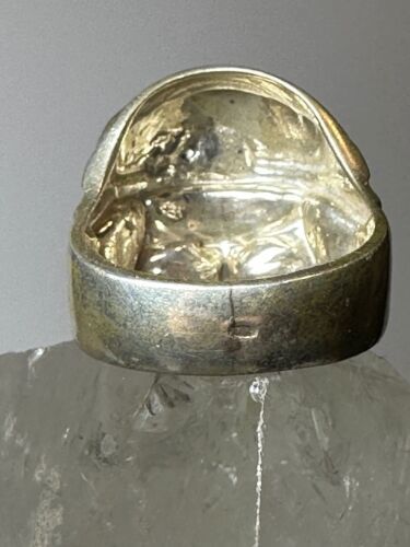 Skull ring size 10.25 biker band cast ring sterling silver from Ukraine Item image 4