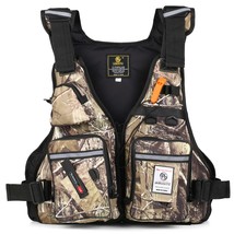 Multi-Pockets Fly Fishing Life Jacket Buoyancy Vest with Water Bottle Holder for - £94.29 GBP