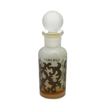 Vintage Faberge Woodhue Frosted Glass Perfume Decorative Fragrance Bottle Empty - £22.19 GBP