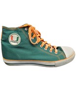 Miami Hurricanes High Top Sneakers Shoes Men Size 11 Green Orange Canvas... - $35.17