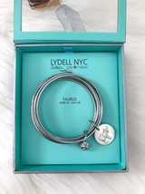 Lydell NYC Set Bangle Bracelet Silver Zodiacs Taurus April May Macy's Charm NIB - $16.25