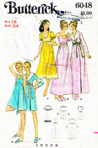 Misses&#39; ROBE &amp; NIGHTGOWN Vintage 1970&#39;s Butterick Pattern 6048 Size 12 - £9.56 GBP