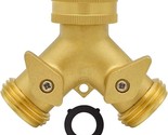 2 Way Y Splitter Garden Hose with Comfortable Grip Shut Off Valves Extra... - $13.21