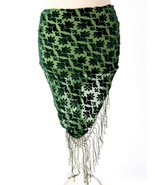 Forest Green Velvet Gypsy Tribal BellyDance Hip Scarf Bohemian or Gypsy ... - $68.37 CAD