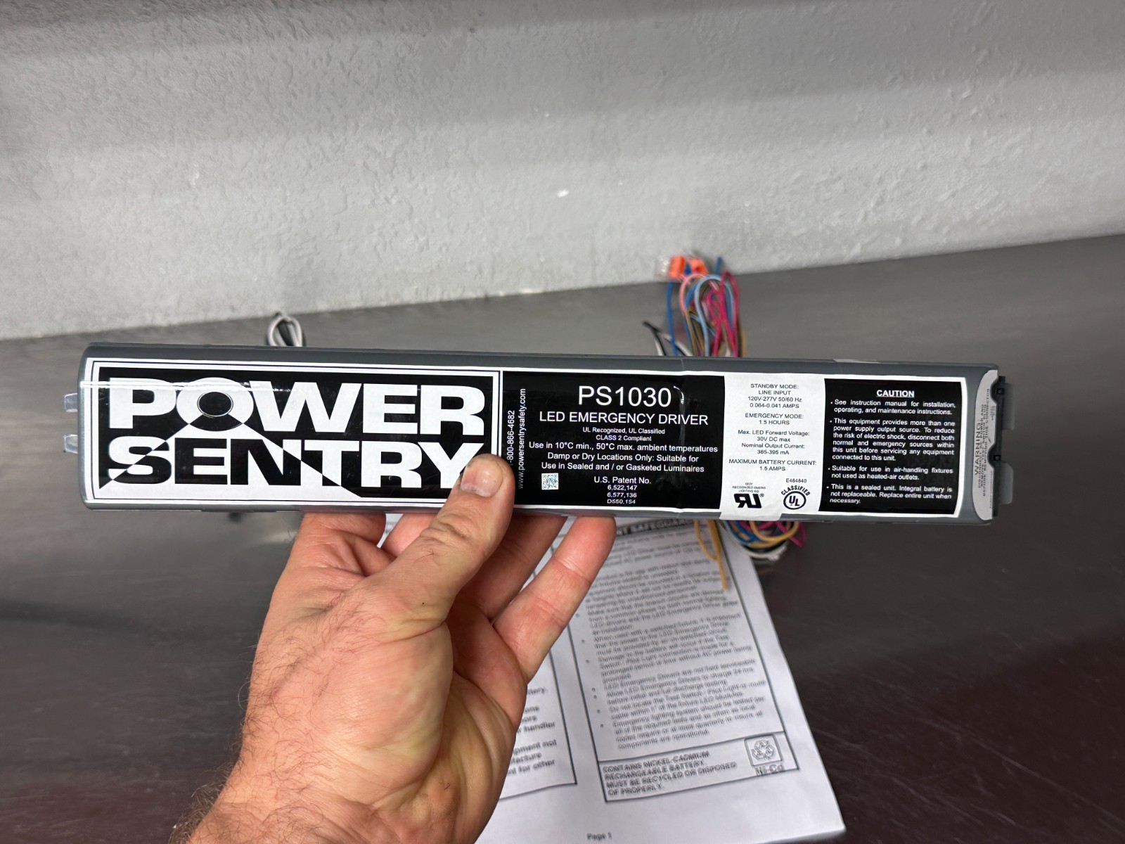 Power Sentry LED PS1030 1.5 hour Emergency Driver 30V DC 1.5A Set w/ wire plug Item image 4