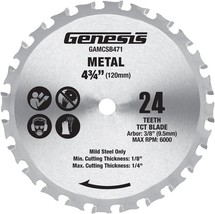 Genesis Gamcsb471 4 3/4&quot; 24-Teeth Metal-Cutting Circular Saw Blade - £27.04 GBP