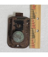 Antique Yale Cast Iron &amp; Brass Deadbolt Door Lock - NO KEY - Works / Rus... - $37.24