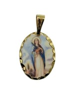  Saint St.Lucy Catholic Medal Santa Lucia18k Gold Plated Evil Eyes Prote... - $259.81 MXN